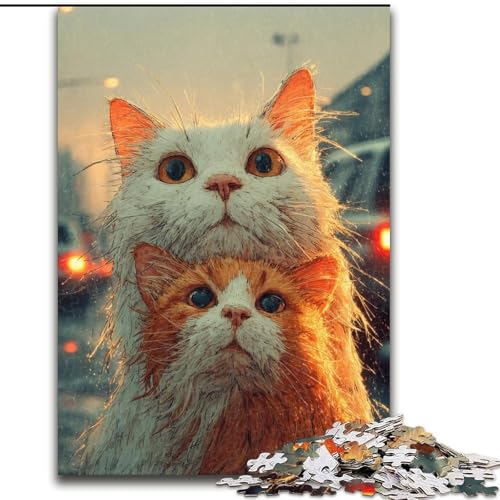 Puzzle für Erwachsene, 1000 Teile, Zwei Katzen, Spielzeug, Lernspiele, Stressabbau, tolle Geschenke und Spielzeuge, 26x38cm von LYXIANY
