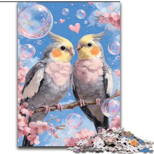 Puzzle für Erwachsene, 1000 Teile, Zwei Papageien, Puzzle aus Karton, anspruchsvolles Denkspiel für Teenager, perfekt als Heimdekoration oder Geschenk, Größe 38x26cm von LYXIANY
