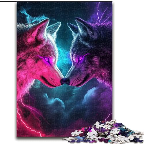 Puzzle für Erwachsene, 1000 Teile, Zwei Wölfe, Puzzle, Spiel für Erwachsene, Geschenk, Familien-Interaktives Spiel, Gehirn-Herausforderung, Geschenk (Größe 50x75cm) von LYXIANY