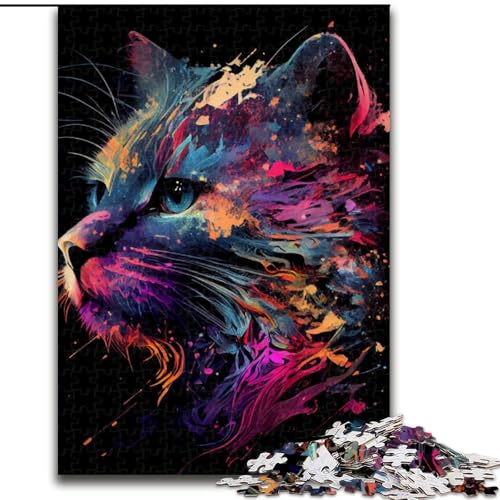 Puzzle für Erwachsene, 1000 Teile, abstrakte Katze, surreal, 1000-teiliges Puzzle, Spaß für die ganze Familie, Basteln, perfekt für Geburtstage, Feiertage, Größe 50x75cm von LYXIANY