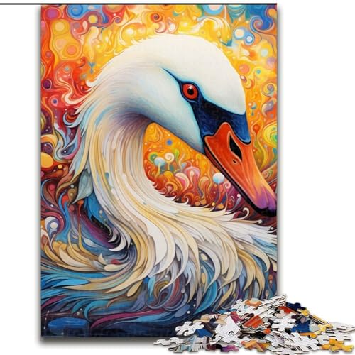 Puzzle für Erwachsene, 1000 Teile, bunter weißer Schwan, Puzzle 1000 Teile für Erwachsene, interaktives Familienspiel, Gehirn-Herausforderungsgeschenk, 26x38cm Puzzle für Erwachsene, 1000 Teile, bunter weißer Schwan, Puzzle 1000 Teile für Erwachsene, interaktives Familienspiel, Gehirn-Herausforderungsgeschenk, 26x38cm von LYXIANY