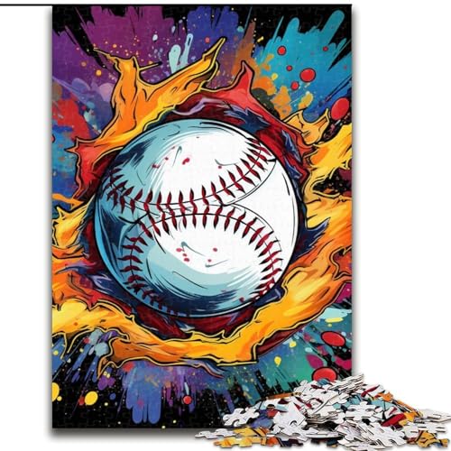 Puzzle für Erwachsene, 1000 Teile, buntes Baseball-Puzzle, 1000 Teile, anspruchsvolles Denkspiel für Teenager, perfekt als Heimdekoration oder Geschenk, 50x75cm von LYXIANY