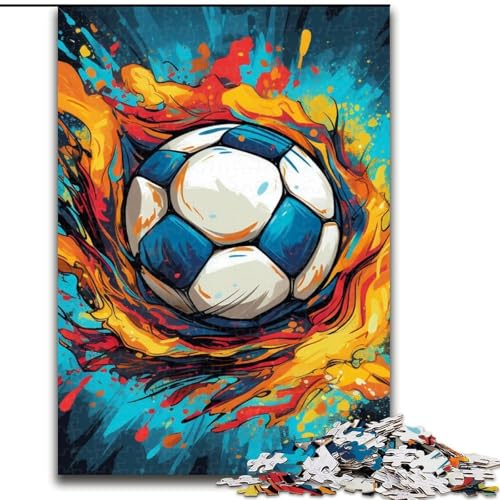 Puzzle für Erwachsene, 1000 Teile, buntes Fußball-Holzpuzzle, 50x75cm, Denkspiel für Teenager und Familieninteraktion von LYXIANY