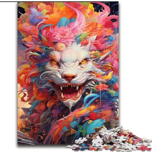 Puzzle für Erwachsene, 1000 Teile, buntes Graffiti-Puzzle mit fliegendem Drachen, Größe 38x26cm, anspruchsvolles Denkspiel für Teenager, unterhaltsames interaktives Spiel für die ganze Familie von LYXIANY