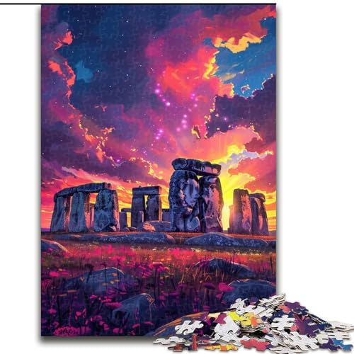 Puzzle für Erwachsene, 1000 Teile, buntes Stonehenge-Puzzle, anspruchsvolles Denkspiel, Familienaktivität, Heimdekoration, (Größe: 26x38cm) von LYXIANY