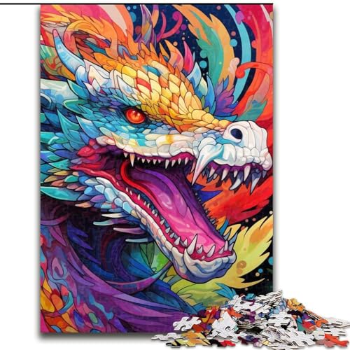 Puzzle für Erwachsene, 1000 Teile, buntes chinesisches Drachen-Puzzle aus Pappe, 26x38cm, Denkspiel für Teenager und Familieninteraktion Puzzle für Erwachsene, 1000 Teile, buntes chinesisches Drachen-Puzzle aus Pappe, 26x38cm, Denkspiel für Teenager und Familieninteraktion von LYXIANY