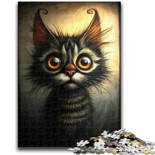 Puzzle für Erwachsene, 1000 Teile, dunkle Katze, geeignet für Kinder ab 14 Jahren, Familienspiele, tolles Geschenk für die ganze Familie, 26x38cm von LYXIANY