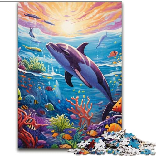 Puzzle für Erwachsene, 1000 Teile, farbenfroher Kunst-Delfin, 1000-teiliges Puzzle, anspruchsvolles Denkspiel für Teenager, Spaß für den Spieleabend mit der Familie, 26x38cm Puzzle für Erwachsene, 1000 Teile, farbenfroher Kunst-Delfin, 1000-teiliges Puzzle, anspruchsvolles Denkspiel für Teenager, Spaß für den Spieleabend mit der Familie, 26x38cm von LYXIANY