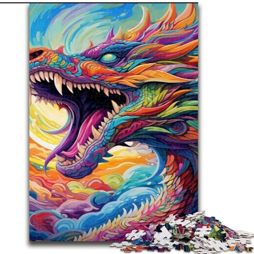 Puzzle für Erwachsene, 1000 Teile, farbenfroher Kunstdrache, 1000-teiliges Puzzle, anspruchsvolles Denkspiel für Teenager, Spaß für den Spieleabend mit der Familie, 50x75cm Puzzle für Erwachsene, 1000 Teile, farbenfroher Kunstdrache, 1000-teiliges Puzzle, anspruchsvolles Denkspiel für Teenager, Spaß für den Spieleabend mit der Familie, 50x75cm von LYXIANY