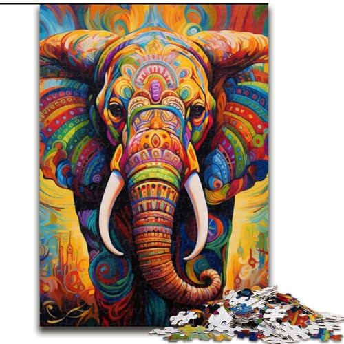 Puzzle für Erwachsene, 1000 Teile, farbenfrohes Elefanten-Kunstpuzzle aus Pappe, 26x38cm, Denkspiel für Teenager und Familieninteraktion Puzzle für Erwachsene, 1000 Teile, farbenfrohes Elefanten-Kunstpuzzle aus Pappe, 26x38cm, Denkspiel für Teenager und Familieninteraktion von LYXIANY