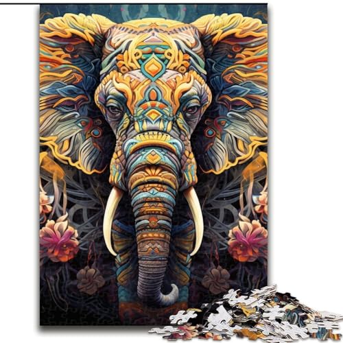 Puzzle für Erwachsene, 1000 Teile, farbenfrohes Elefanten-Kunstpuzzle für Erwachsene, 26x38cm, Eltern, Partner, Freunde – ab 14 Jahren Puzzle für Erwachsene, 1000 Teile, farbenfrohes Elefanten-Kunstpuzzle für Erwachsene, 26x38cm, Eltern, Partner, Freunde – ab 14 Jahren von LYXIANY