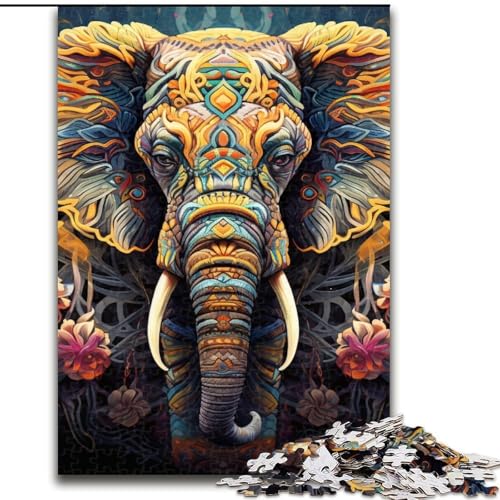 Puzzle für Erwachsene, 1000 Teile, farbenfrohes Elefanten-Puzzle, 1000 Teile, anspruchsvolles Denkspiel für Teenager, perfekt als Heimdekoration oder Geschenk, 50x75cm Puzzle für Erwachsene, 1000 Teile, farbenfrohes Elefanten-Puzzle, 1000 Teile, anspruchsvolles Denkspiel für Teenager, perfekt als Heimdekoration oder Geschenk, 50x75cm von LYXIANY