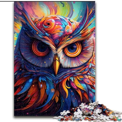 Puzzle für Erwachsene, 1000 Teile, farbenfrohes Eulen-Puzzle für Erwachsene, 26x38cm, Eltern, Partner, Freunde – ab 14 Jahren von LYXIANY