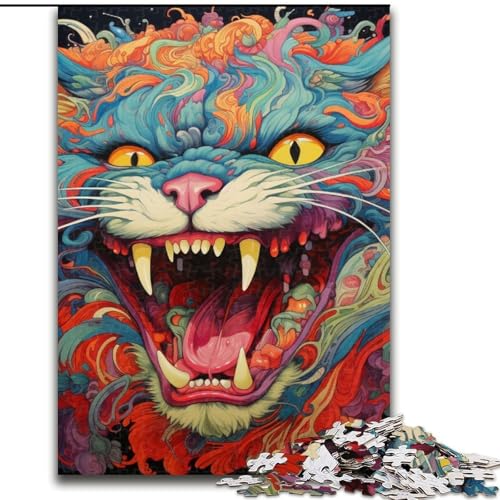 Puzzle für Erwachsene, 1000 Teile, farbenfrohes Katzen-Kunst-Puzzle für Erwachsene, 50x75cm, Eltern, Partner, Freunde – ab 14 Jahren Puzzle für Erwachsene, 1000 Teile, farbenfrohes Katzen-Kunst-Puzzle für Erwachsene, 50x75cm, Eltern, Partner, Freunde – ab 14 Jahren von LYXIANY
