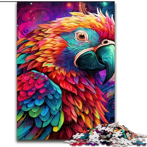Puzzle für Erwachsene, 1000 Teile, farbenfrohes Papagei-Puzzle aus Holz, Heimdekoration, Denksportspiel für Teenager und Familieninteraktion, Größe: 50x75cm von LYXIANY