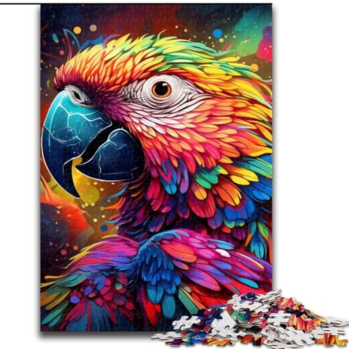 Puzzle für Erwachsene, 1000 Teile, farbenfrohes Papagei-Puzzle aus Holz, Heimdekoration, Denksportspiel für Teenager und Familieninteraktion, Größe: 50x75cm von LYXIANY