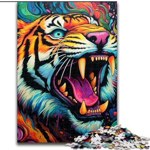 Puzzle für Erwachsene, 1000 Teile, farbenfrohes Tiger-Kunst-Puzzle aus Pappe, 26x38cm, Denkspiel für Teenager und Familieninteraktion Puzzle für Erwachsene, 1000 Teile, farbenfrohes Tiger-Kunst-Puzzle aus Pappe, 26x38cm, Denkspiel für Teenager und Familieninteraktion von LYXIANY