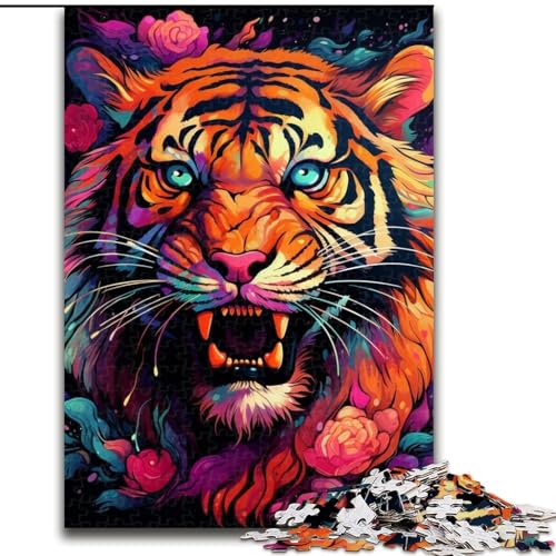Puzzle für Erwachsene, 1000 Teile, farbenfrohes Tiger-Kunst-Puzzle für Erwachsene, 26x38cm, Eltern, Partner, Freunde – ab 14 Jahren Puzzle für Erwachsene, 1000 Teile, farbenfrohes Tiger-Kunst-Puzzle für Erwachsene, 26x38cm, Eltern, Partner, Freunde – ab 14 Jahren von LYXIANY