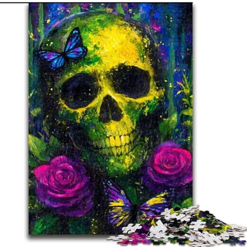 Puzzle für Erwachsene, 1000 Teile, geheimnisvolles Totenkopf-Puzzle, Heimdekoration, Denksportspiel für Teenager und Familieninteraktion (Größe 50x75cm) von LYXIANY