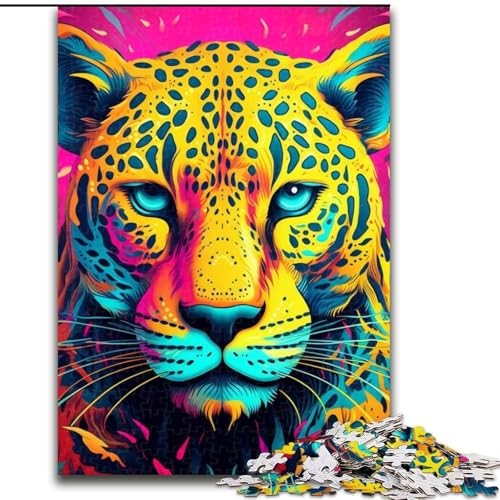Puzzle für Erwachsene, 1000 Teile, gelb-rosa Leoparden-Puzzle für Erwachsene, 26x38cm, Eltern, Partner, Freunde – ab 14 Jahren Puzzle für Erwachsene, 1000 Teile, gelb-rosa Leoparden-Puzzle für Erwachsene, 26x38cm, Eltern, Partner, Freunde – ab 14 Jahren von LYXIANY