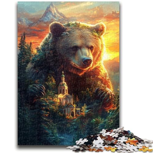 Puzzle für Erwachsene, 1000 Teile, graubrauner Bär, zum Stressabbau, schwierige Herausforderung, geeignet als Schreibtischdekoration, 50x75cm Puzzle für Erwachsene, 1000 Teile, graubrauner Bär, zum Stressabbau, schwierige Herausforderung, geeignet als Schreibtischdekoration, 50x75cm von LYXIANY