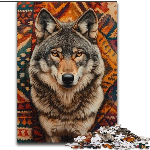 Puzzle für Erwachsene, 1000 Teile, indischer Wolf, hilft dem Gehirn, süchtig machendes Spielzeug zur Förderung der Geduld, Wanddekoration (Größe 26x38cm) von LYXIANY