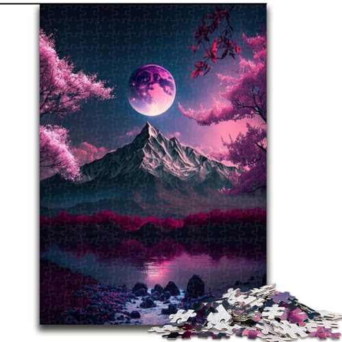 Puzzle für Erwachsene, 1000 Teile, japanische Landschaft, Neon, unmögliches Puzzle für Erwachsene, Geburtstagsgeschenkidee, anspruchsvolles Denkspiel, Größe 38x26cm von LYXIANY