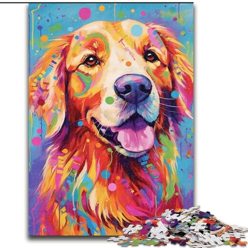 Puzzle für Erwachsene, 1000 Teile, lächelnder Golden Retriever, Größe 38x26cm, anspruchsvolles Denkspiel für Teenager, unterhaltsames interaktives Spiel für die ganze Familie Puzzle für Erwachsene, 1000 Teile, lächelnder Golden Retriever, Größe 38x26cm, anspruchsvolles Denkspiel für Teenager, unterhaltsames interaktives Spiel für die ganze Familie von LYXIANY