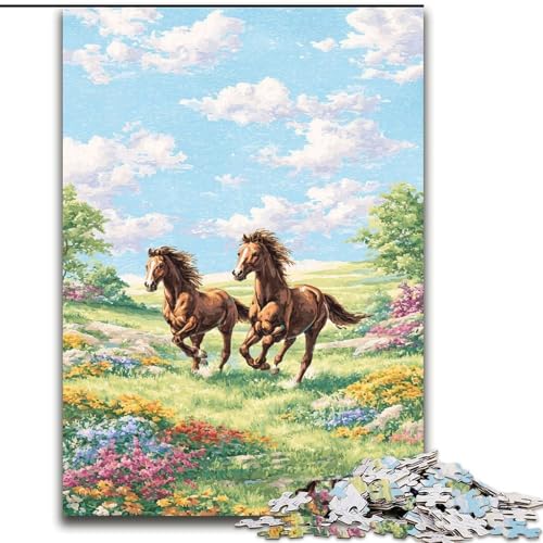 Puzzle für Erwachsene, 1000 Teile, laufendes Pferd, hilft dem Gehirn, süchtig machendes Spielzeug zu trainieren, um Geduld zu fördern, perfekte Dekoration, 38x26cm von LYXIANY