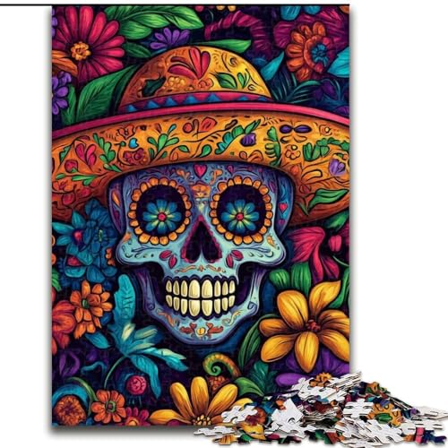 Puzzle für Erwachsene, 1000 Teile, mexikanischer Totenkopf, Spielzeug, Lernspiele, Stressabbau, tolle Geschenke und Spielzeuge, 26x38cm von LYXIANY
