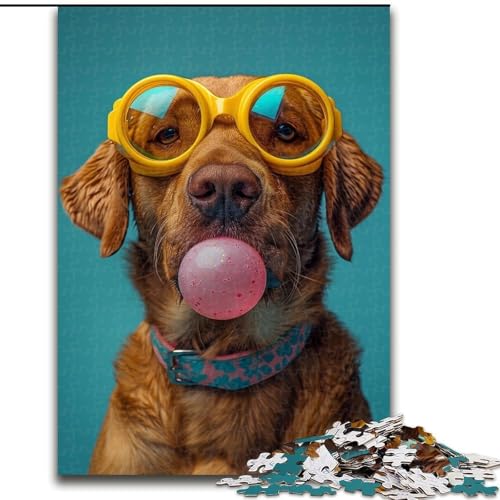 Puzzle für Erwachsene, 1000 Teile, modischer Hund, Spielzeug, Lernspiele, Stressabbau, tolle Geschenke und Spielzeuge, 26x38cm von LYXIANY