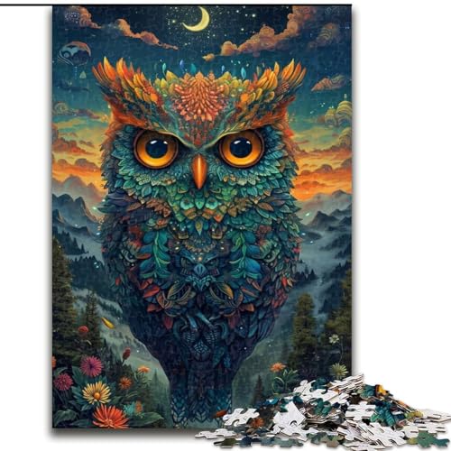 Puzzle für Erwachsene, 1000 Teile, psychedelische Eule in den Bergen, Puzzle für Erwachsene, Größe 50x75cm, Denkspiel für Teenager und Familieninteraktion Puzzle für Erwachsene, 1000 Teile, psychedelische Eule in den Bergen, Puzzle für Erwachsene, Größe 50x75cm, Denkspiel für Teenager und Familieninteraktion von LYXIANY