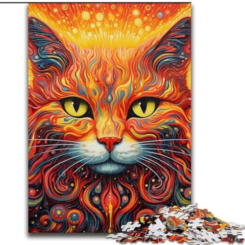 Puzzle für Erwachsene, 1000 Teile, psychedelische Katze, Papppuzzle, 26x38cm, Denkspiel für Teenager und Familieninteraktion Puzzle für Erwachsene, 1000 Teile, psychedelische Katze, Papppuzzle, 26x38cm, Denkspiel für Teenager und Familieninteraktion von LYXIANY