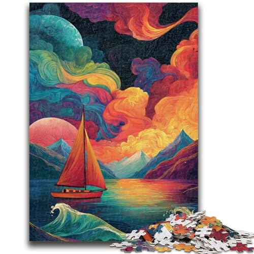 Puzzle für Erwachsene, 1000 Teile, psychedelisches Boot, schwierig und herausfordernd, mit passendem Poster und Quizblatt, für Alter 14, 50x75cm Puzzle für Erwachsene, 1000 Teile, psychedelisches Boot, schwierig und herausfordernd, mit passendem Poster und Quizblatt, für Alter 14, 50x75cm von LYXIANY