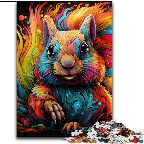 Puzzle für Erwachsene, 1000 Teile, psychedelisches Eichhörnchen, Papppuzzle, 26x38cm, Denkspiel für Teenager und Familieninteraktion von LYXIANY