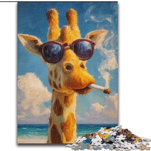 Puzzle für Erwachsene, 1000 Teile, rauchende Giraffe, Puzzle aus Holz, anspruchsvolles DIY-Denkspiel, interaktives Familienspiel, Größe 50x75cm Puzzle für Erwachsene, 1000 Teile, rauchende Giraffe, Puzzle aus Holz, anspruchsvolles DIY-Denkspiel, interaktives Familienspiel, Größe 50x75cm von LYXIANY