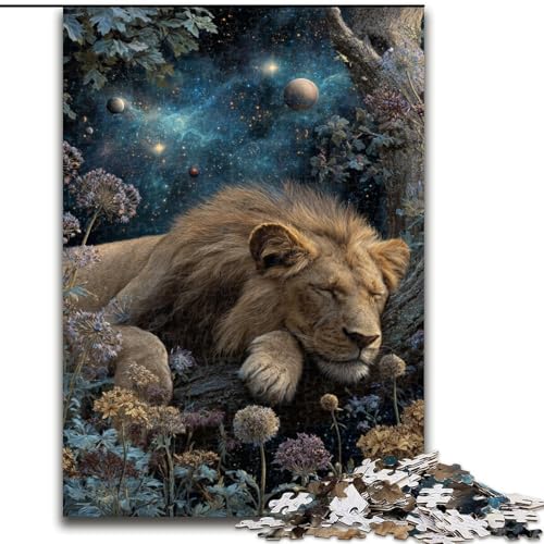 Puzzle für Erwachsene, 1000 Teile, schlafender Löwe, anspruchsvolles Denkspiel für Teenager, perfekt als Heimdekoration oder Geschenk (Größe 50x75cm) von LYXIANY