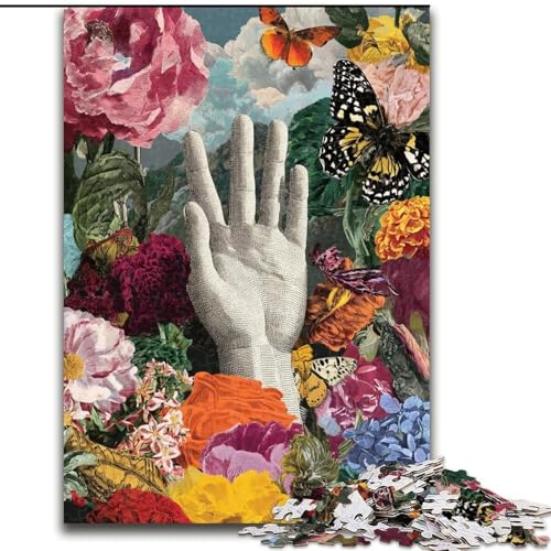 Puzzle für Erwachsene, 1000 Teile, schwierig, Blumenpalme, Lernspielzeug, Familienspiele, einzigartige Geburtstags- und Geschenkideen (Größe 26x38cm) von LYXIANY