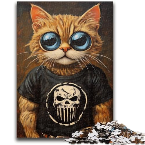 Puzzle für Erwachsene, 1000 Teile, schwierig, Dunkles Katzenspielzeug, Lernspiele, Stressabbau, Eltern-Kind-Interaktion, für Kinder ab 14 Jahren, 50x75cm von LYXIANY