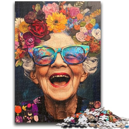 Puzzle für Erwachsene, 1000 Teile, schwierig, Glückliche Oma“, für Alter 14+, Lernspiele für Erwachsene und Jugendliche, Kunstwerk, Geschenk, 26x38cm von LYXIANY