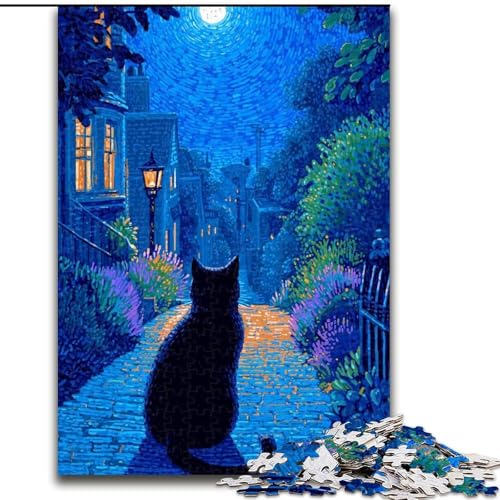 Puzzle für Erwachsene, 1000 Teile, schwierige Katze auf der Straße bei Nacht, hilft dem Gehirn beim Training, süchtig machendes Spielzeug, um Geduld zu fördern, Eltern-Kind-Interaktion (Größe 26x38cm) Puzzle für Erwachsene, 1000 Teile, schwierige Katze auf der Straße bei Nacht, hilft dem Gehirn beim Training, süchtig machendes Spielzeug, um Geduld zu fördern, Eltern-Kind-Interaktion (Größe 26x38cm) von LYXIANY