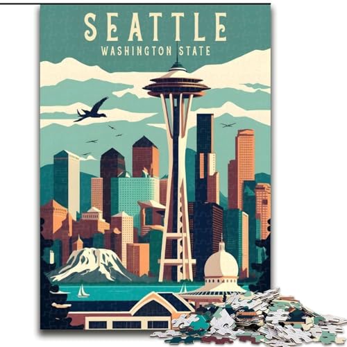 Puzzle für Erwachsene, 1000 Teile, schwierige Reise durch Seattle und Washington, anspruchsvolles Spiel und Familienspiel mit passendem Poster und Quizblatt, 50x75cm Puzzle für Erwachsene, 1000 Teile, schwierige Reise durch Seattle und Washington, anspruchsvolles Spiel und Familienspiel mit passendem Poster und Quizblatt, 50x75cm von LYXIANY