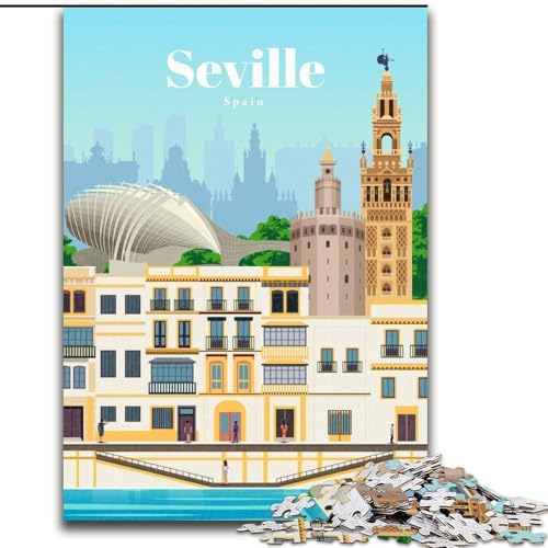 Puzzle für Erwachsene, 1000 Teile, schwierige Reise nach Sevilla, anspruchsvolles Spiel und Familienspiel mit passendem Poster und Quizblatt, 38x26cm Puzzle für Erwachsene, 1000 Teile, schwierige Reise nach Sevilla, anspruchsvolles Spiel und Familienspiel mit passendem Poster und Quizblatt, 38x26cm von LYXIANY