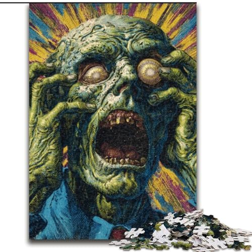 Puzzle für Erwachsene, 1000 Teile, schwierige psychedelische Kunst, Lernspielzeug, Familienspiele, einzigartige Geburtstags- und Geschenkideen (Größe 26x38cm) von LYXIANY