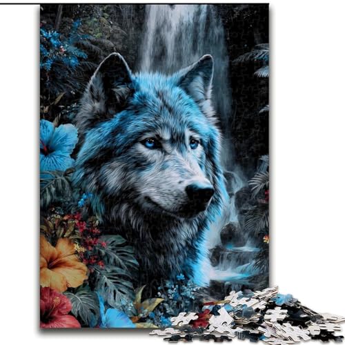 Puzzle für Erwachsene, 1000 Teile, schwieriger Wasserfallwolf, Elefantenspielzeug, intellektuelles Spiel, Geburtstagsgeschenk, Geschenke, Wandkunst für Kinder ab 14 Jahren (Größe 26x38cm) von LYXIANY