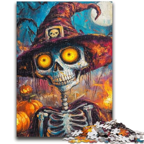 Puzzle für Erwachsene, 1000 Teile, schwieriges Halloween-Skelett, für Alter 14+, Lernspiele für Erwachsene und Jugendliche, Kunstwerk, Geschenk, 26x38cm von LYXIANY