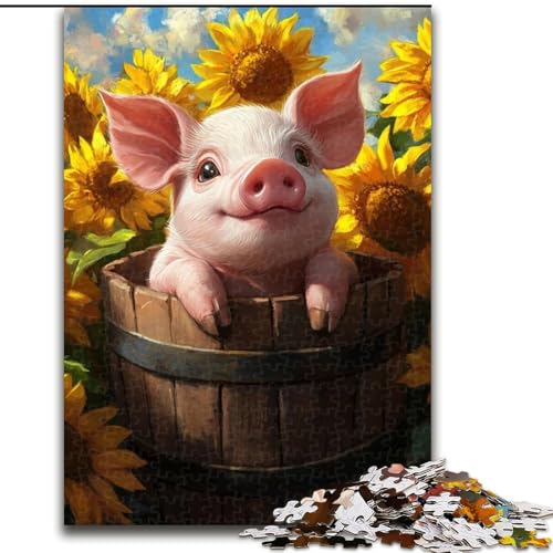 Puzzle für Erwachsene, 1000 Teile, süßes Schwein, Spielzeug, Lernspiele, Stressabbau, tolle Geschenke und Spielzeuge, 26x38cm von LYXIANY