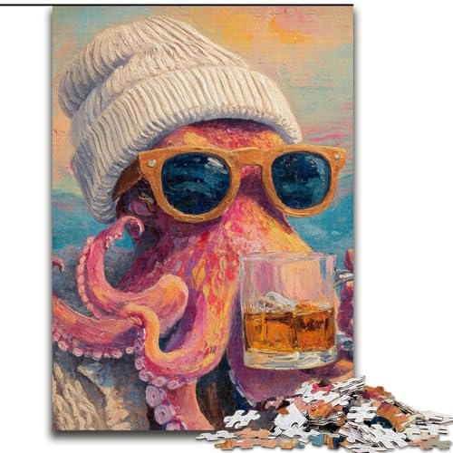 Puzzle für Erwachsene, 1000 Teile, trinkender Oktopus, Spielzeug, Lernspiele, Stressabbau, tolle Geschenke und Spielzeuge, 50x75cm von LYXIANY