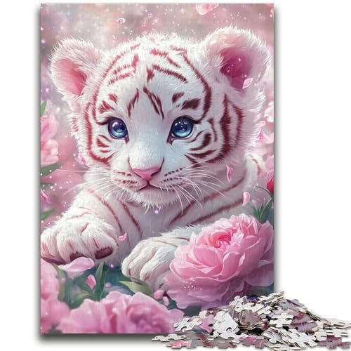 Puzzle für Erwachsene, 1000 Teile, weißer Tiger, Denksportspiel, Lernspiel für Geburtstag, Weihnachten, für ab 14 Jahren, 50x75cm von LYXIANY