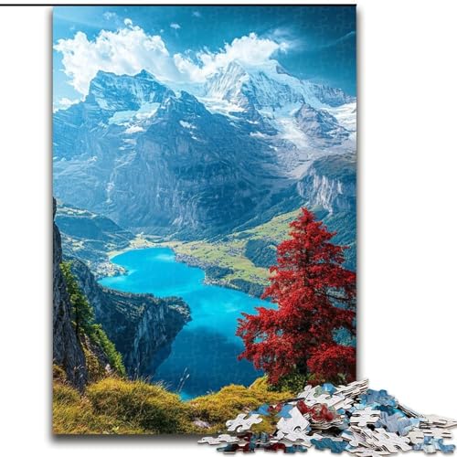 Puzzle für Erwachsene, 1000 Teile, wunderschöne Berge und Seen, anspruchsvolles Denkspiel für Teenager, perfekt als Heimdekoration oder Geschenk (Größe 26x38cm) von LYXIANY
